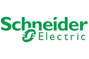 Schneider Electric logo in green text with a stylized SE symbol between the words Schneider and Electric.